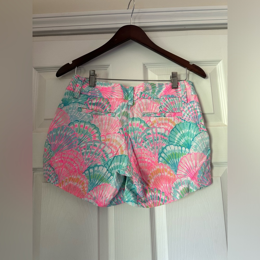 NWOT Lilly Pulitzer Oh Shello Vibrant Pink Blue Shell Shorts Womens size 0 - Picture 7 of 10